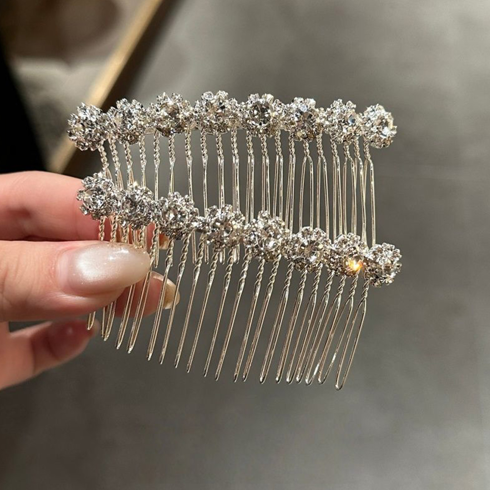 Wedding Decoration Supply - Minimalist Rhinestone Flower Hair Combs for