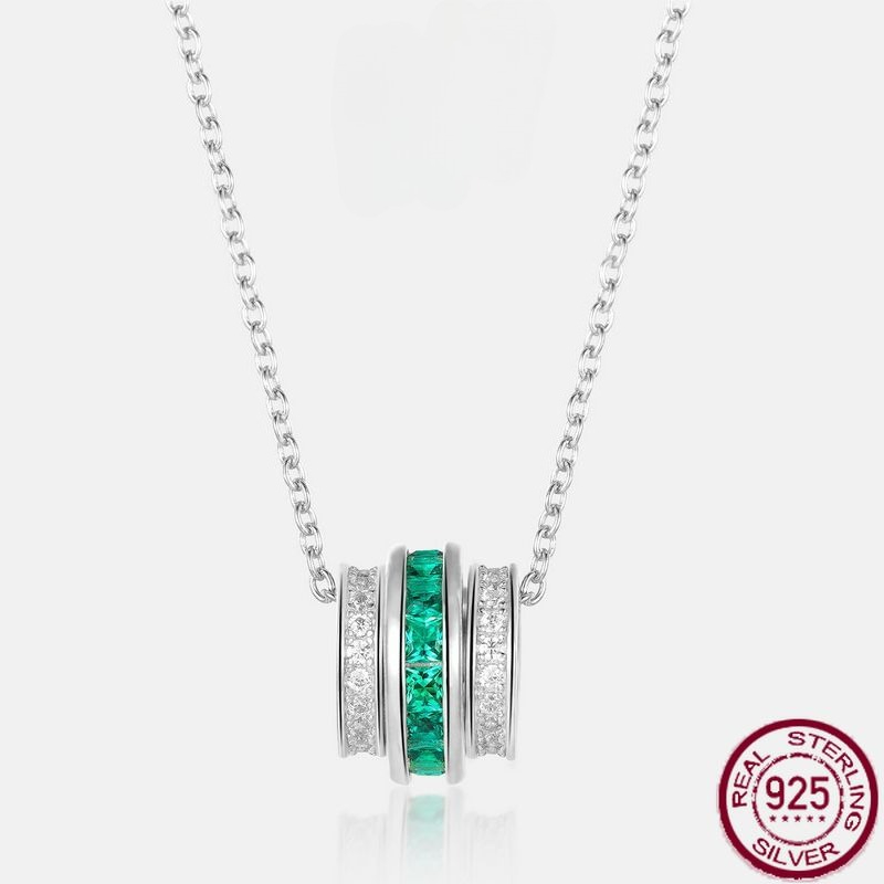 Wedding Lulu - New S925 pure silver cultivated emerald