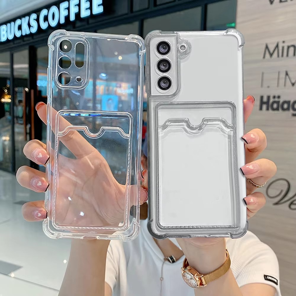 Place Card Holder - Clear Silicone Card Slot Holder Phone
